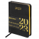 Ежедневник датированный на 2023 год А6, "Iguana", 168 листов, линия, черный, софт обложка с золотым срезом, IGUANA Brauberg 113920