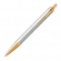 Ручка шариковая Parker IM "Premium Pearl", белый корпус из латуни, с отделкой позолотой, М, (стержень синий), 2143643, 7647638