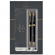Набор Parker "Sonnet Black GT", шариковая и перьевая ручки, черный лакированный корпус из латуни с золотыми деталями, в подарочной упаковке, 9372587, 2093371