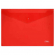 Папка-конверт A4 на кнопке, красная прозрачная, 0,18 мм СТАММ ММ-31025