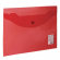 Папка-конверт А5  красная, на кнопке 0,18мм Brauberg 224026