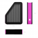 Лоток для бумаг "Forte accent", вертикальный, черный с розовой вставкой, 75 мм, Erich Krause 55623